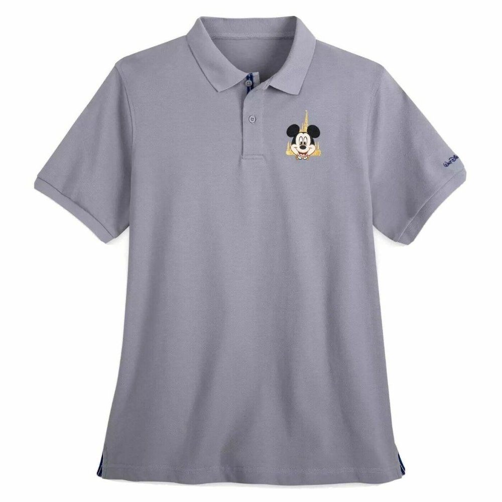 DISNEY 50TH ANNIVERSARY GRAY POLO SHIRT Small MICKEY MOUSE WALT DISNEY WORLD WDW